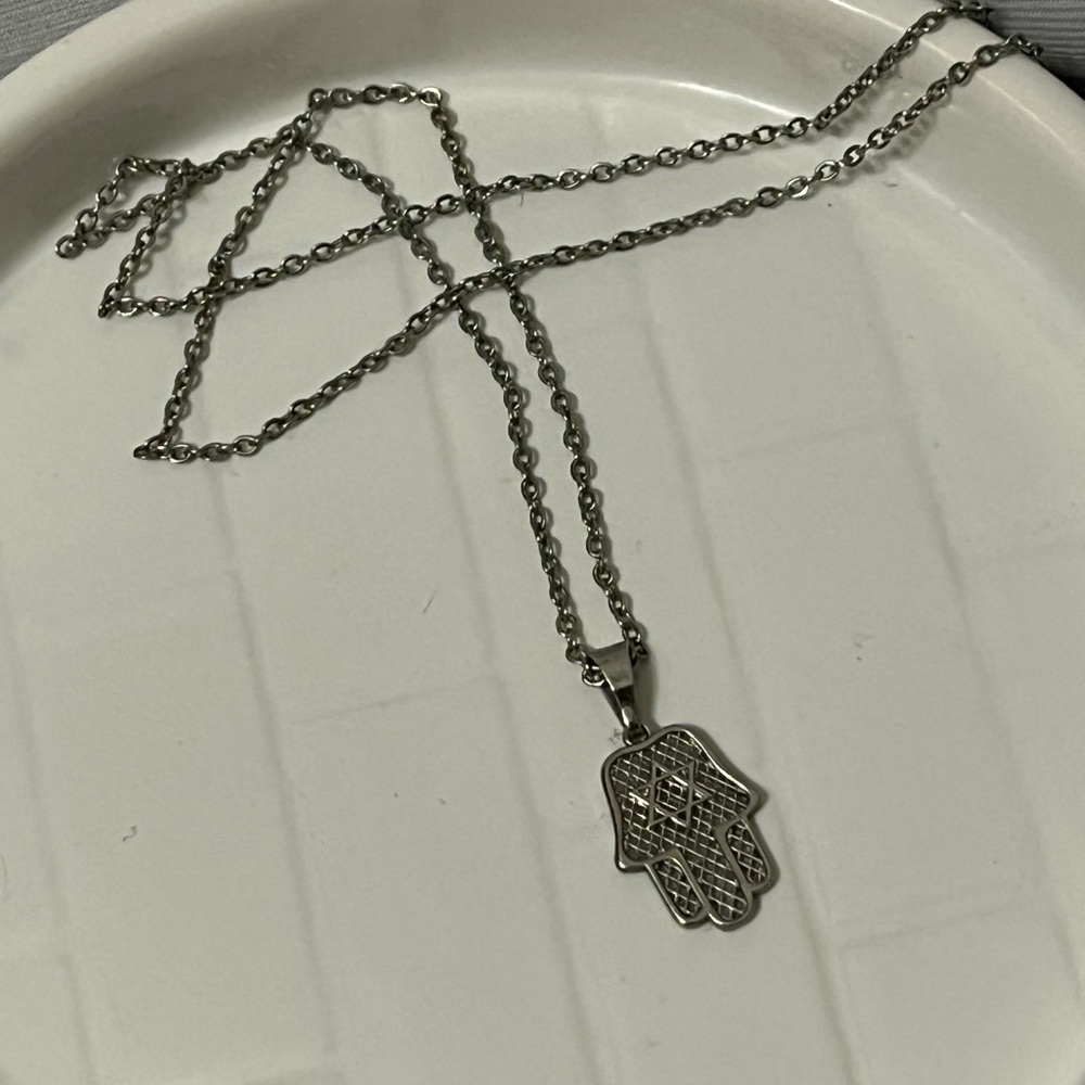 Hamsa and Star of David Necklace